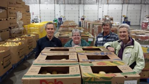 Food Lifeline Volunteer evening Oct 16, 2018 - Pallets of Potatoes